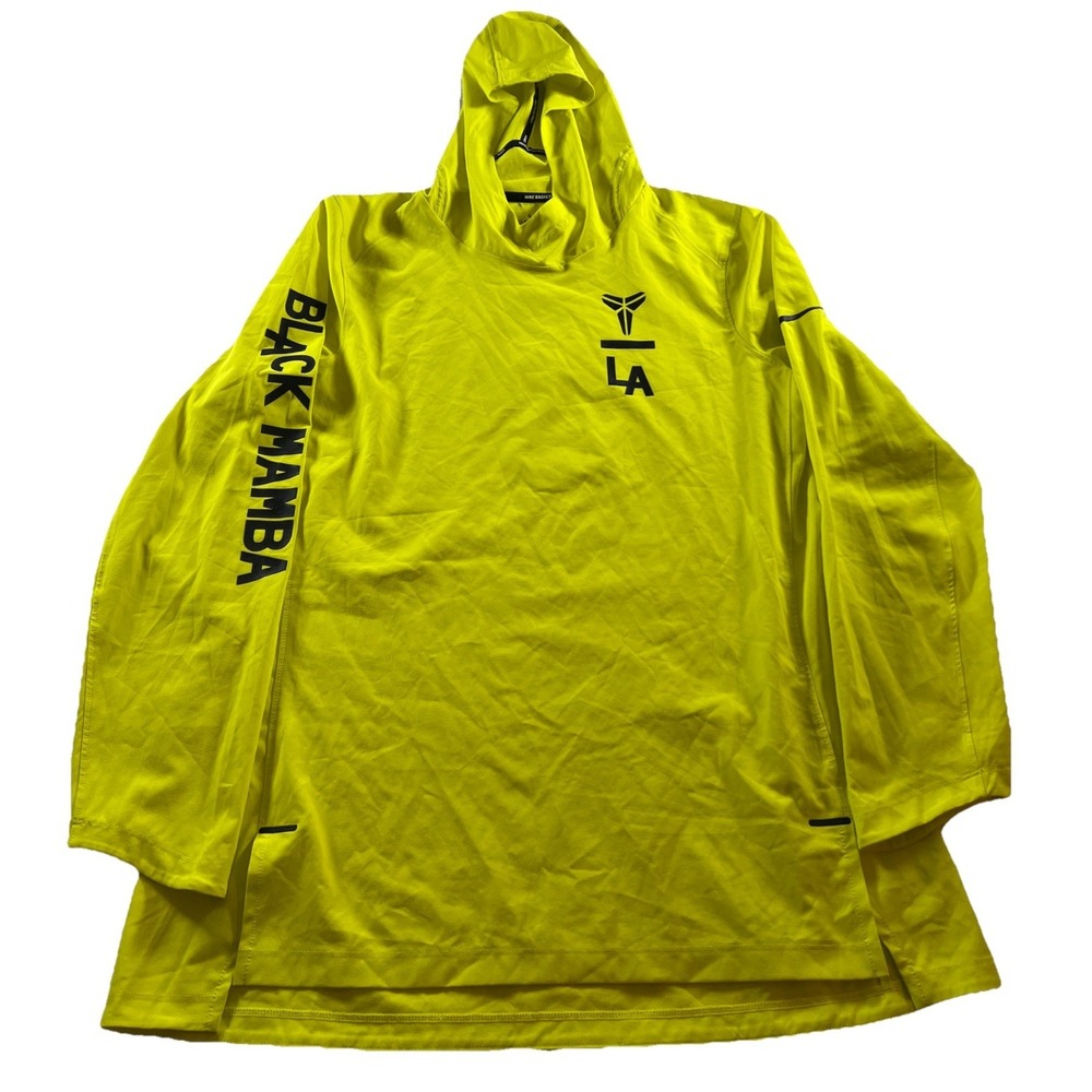 Nike Basketball Dri Fit Kobe Bryant Hoodie Women's L Yellow Black Mamba Light